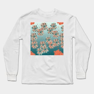 orange blossom pattern by Lisa Casineau Long Sleeve T-Shirt